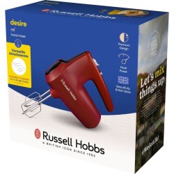 Batteur a main - RUSSEL HOBBS - Desire Red - 185 W - 5 vitesses - Roug
