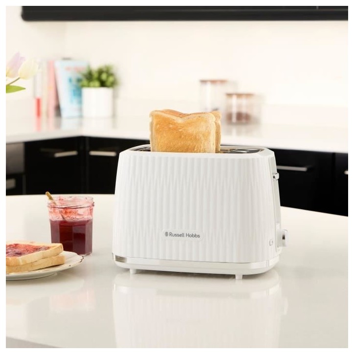 Grille-pain - RUSSELL HOBBS - EDEN - 800 W - 2 fentes - Blanc Grille-pain - RUSSELL HOBBS - EDEN - 800 W - 2 fentes - Blanc
