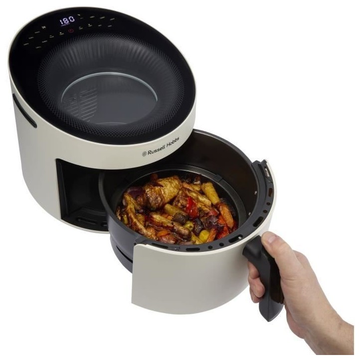 Friteuse sans huile RUSSELL HOBBS - SatisFry Air Panoramic 27420-56 - Capacité 5L - 10 programmes de cuisson - 1500W - Cream Friteuse sans huile RUSSELL HOBBS - SatisFry Air Panoramic 27420-56 - Capacité 5L - 10 programmes de cuisson - 1500W - Cream