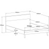 AALBORG Lit adulte 140x190 cm - Style Scandinave - Fabrication França
