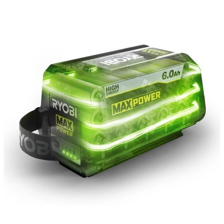 RYOBI - 1 batterie lithium+ 36V MAXPOWER 6,0 Ah High Energy - gestion individuelle de charge/décharge des cellules - RY36B60B RYOBI - 1 batterie lithium+ 36V MAXPOWER 6,0 Ah High Energy - gestion individuelle de charge/décharge des cellules - RY36B60B