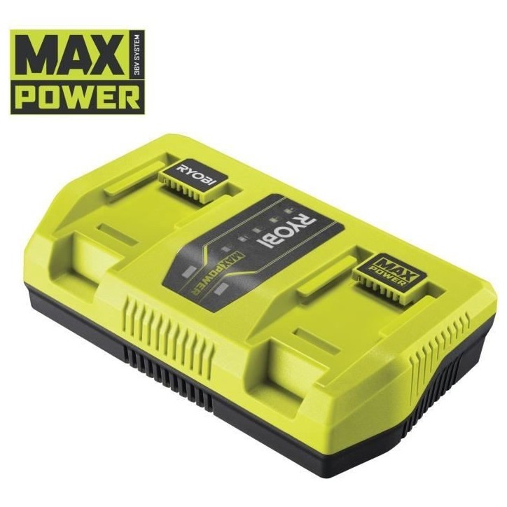 RYOBI - Chargeur 36V MAXPOWER 2 ports 6,0 A - RY36C2PA RYOBI - Chargeur 36V MAXPOWER 2 ports 6,0 A - RY36C2PA