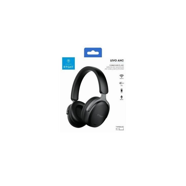 Casque sans fil - RYGHT - LEVO - ANC - Noir Casque sans fil - RYGHT - LEVO - ANC - Noir