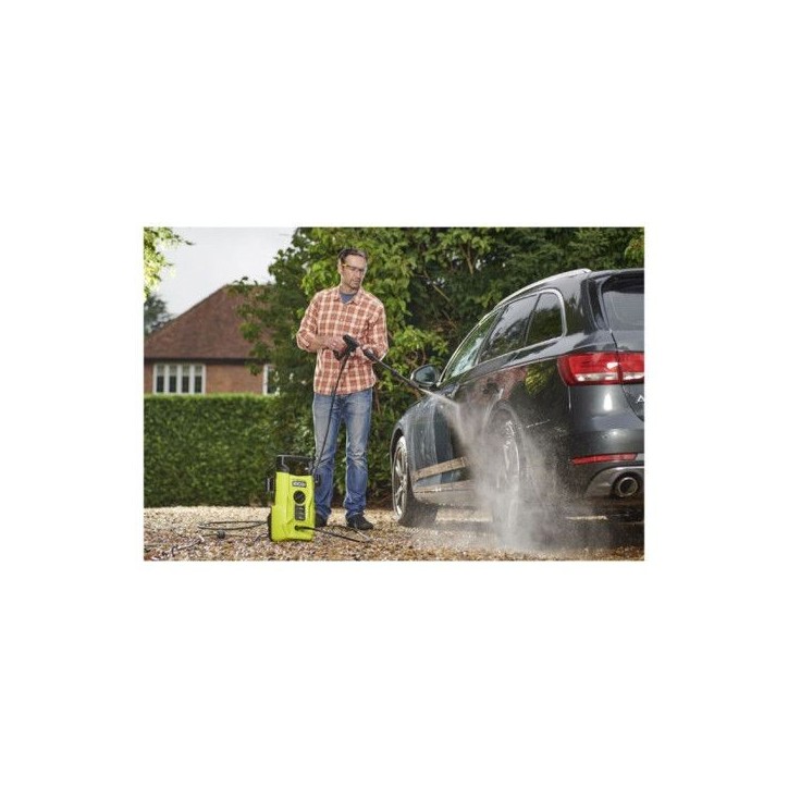 RYOBI - Nettoyeur haute pression 1400 W - 110 bars - 390 L - flexible 5 m PVC - lances vario & turbo - buse détergent - RY110PW RYOBI - Nettoyeur haute pression 1400 W - 110 bars - 390 L - flexible 5 m PVC - lances vario & turbo - buse détergent - RY110PW