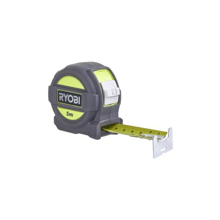 Metre ruban - RYOBI - RTM5M - 5 m - Largeur 25 mm - Crochet sécurisé