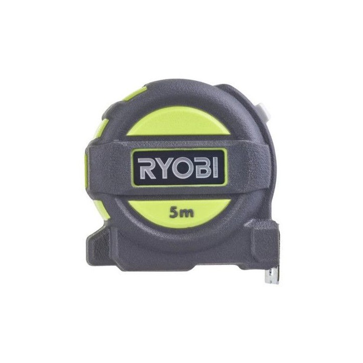 Metre ruban - RYOBI - RTM5M - 5 m - Largeur 25 mm - Crochet sécurisé