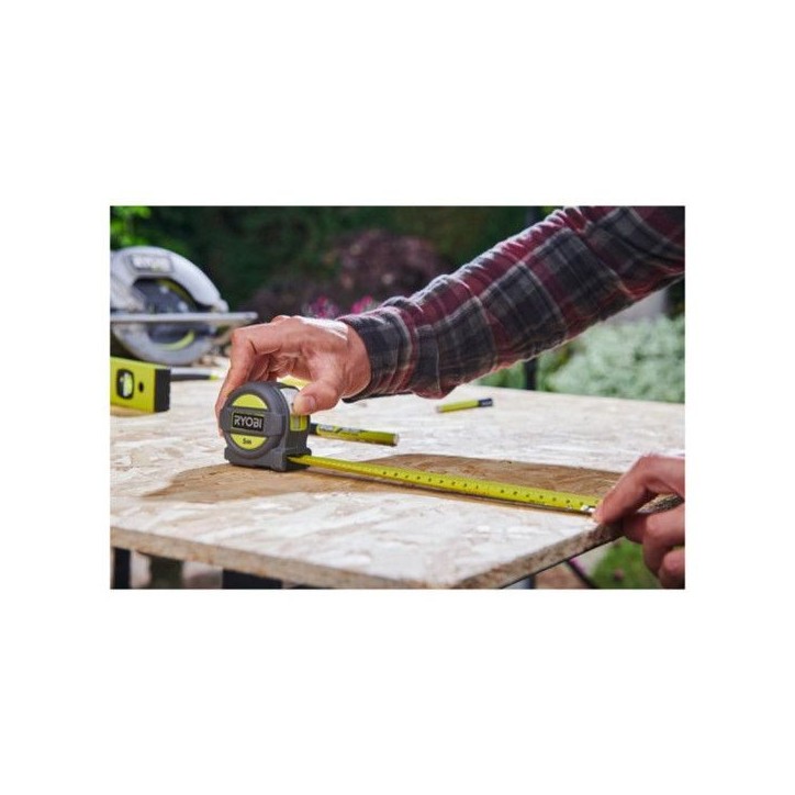 Metre ruban - RYOBI - RTM5M - 5 m - Largeur 25 mm - Crochet sécurisé