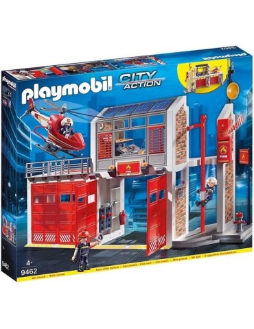 PLAYMOBIL - 9462 - City Action - Caserne de pompiers avec hélicoptere