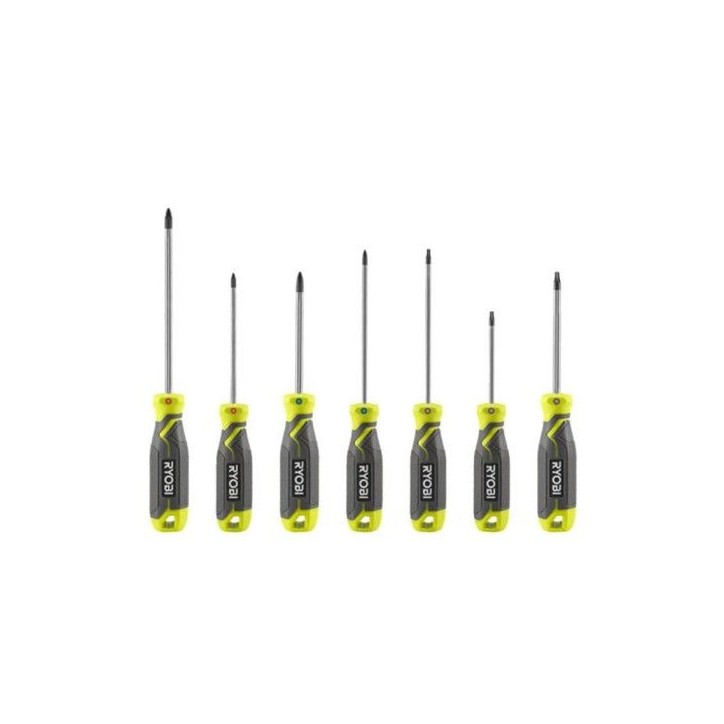 Jeu de 7 tournevis magnétiques RYOBI - RHSDS7PC Jeu de 7 tournevis magnétiques RYOBI - RHSDS7PC