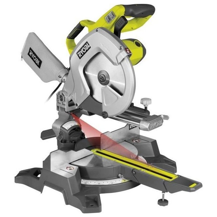 RYOBI - Scie a coupe d'onglets radiale 2 000 W - lame 254 mm 48 dents - capacité 90 x 300 mm a 90° - guidage laser et LED - EM RYOBI - Scie a coupe d'onglets radiale 2 000 W - lame 254 mm 48 dents - capacité 90 x 300 mm a 90° - guidage laser et LED - EM