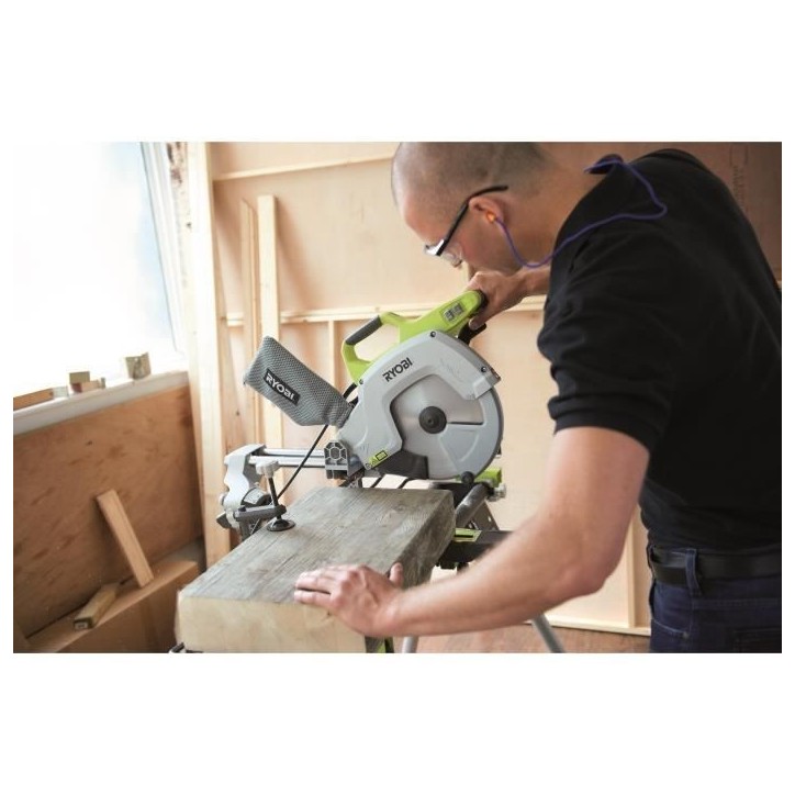 RYOBI - Scie a coupe d'onglets radiale 2 000 W - lame 254 mm 48 dents - capacité 90 x 300 mm a 90° - guidage laser et LED - EM RYOBI - Scie a coupe d'onglets radiale 2 000 W - lame 254 mm 48 dents - capacité 90 x 300 mm a 90° - guidage laser et LED - EM