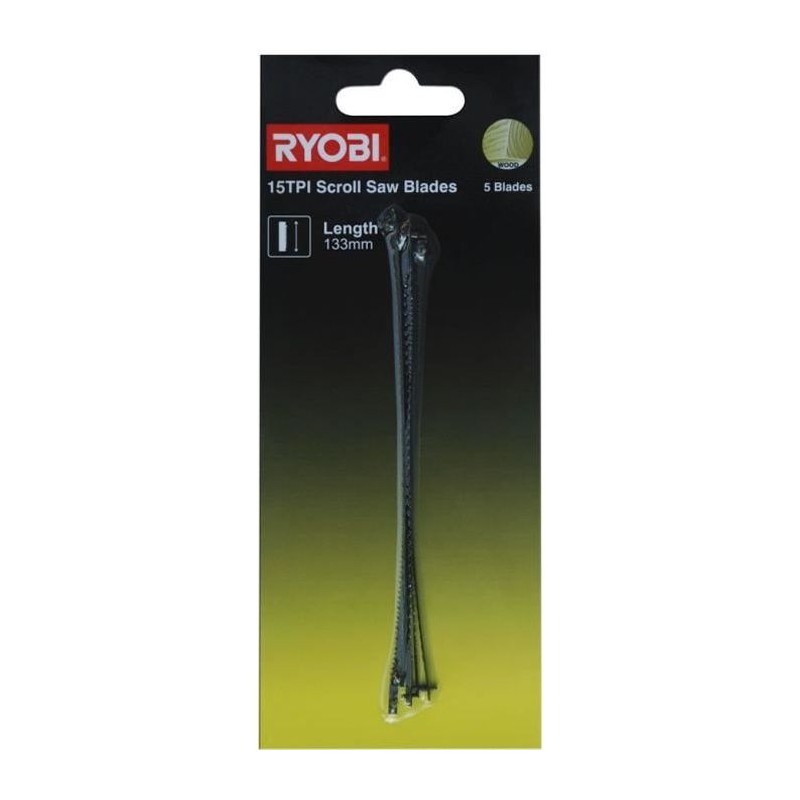 RYOBI - 5 lames a chantourner 15 TPI 133 mm pour scie a chantourner RS RYOBI - 5 lames a chantourner 15 TPI 133 mm pour scie a chantourner RS