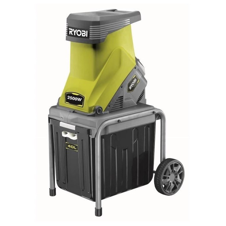 RYOBI - Broyeur de végétaux 2500 W - plateau porte-couteaux - capacité broyage 45 mm - ratio de broyage 10:1 - bac 40 L - RSH RYOBI - Broyeur de végétaux 2500 W - plateau porte-couteaux - capacité broyage 45 mm - ratio de broyage 10:1 - bac 40 L - RSH