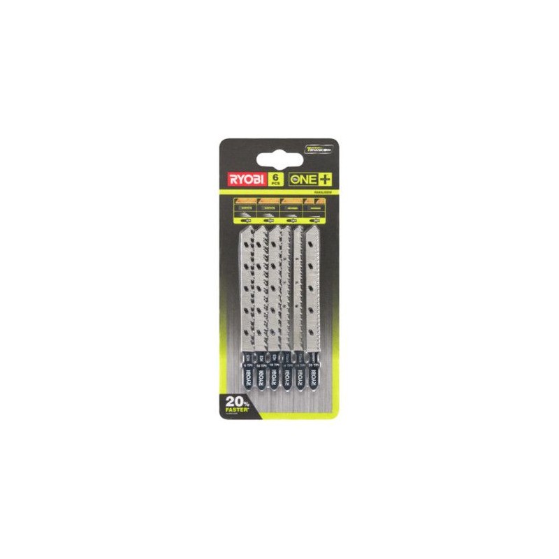 Jeu de 6 lames spéciales pour scie sauteuse RYOBI One+ RAK6JSBW Jeu de 6 lames spéciales pour scie sauteuse RYOBI One+ RAK6JSBW