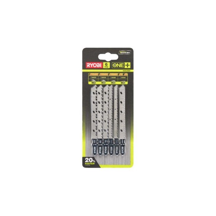 Jeu de 6 lames spéciales pour scie sauteuse RYOBI One+ RAK6JSBW