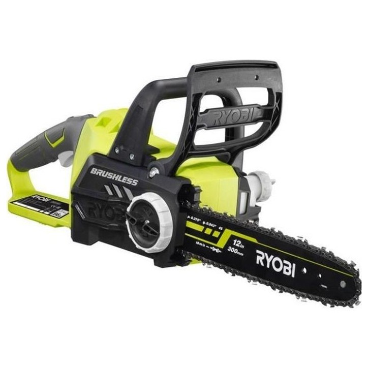 RYOBI - Tronçonneuse 18V ONE+ - Brushless- guide 30 cm - 10 m/s - tendeur sans outil - vendue sans batterie ni chargeur - OCS18 RYOBI - Tronçonneuse 18V ONE+ - Brushless- guide 30 cm - 10 m/s - tendeur sans outil - vendue sans batterie ni chargeur - OCS18