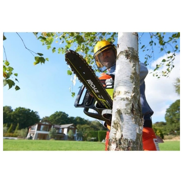RYOBI - Tronçonneuse 18V ONE+ - Brushless- guide 30 cm - 10 m/s - tendeur sans outil - vendue sans batterie ni chargeur - OCS18 RYOBI - Tronçonneuse 18V ONE+ - Brushless- guide 30 cm - 10 m/s - tendeur sans outil - vendue sans batterie ni chargeur - OCS18