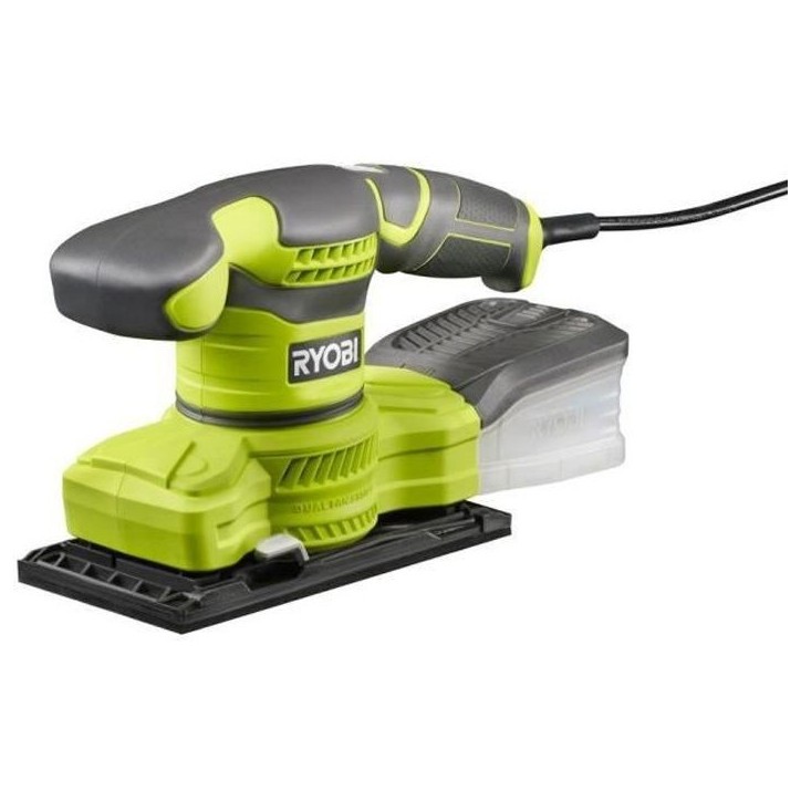 RYOBI Ponceuse vibrante 1/3 de feuille - 200 W - Systeme d'aspiration - Collecteur plastique + 3 abrasifs RYOBI Ponceuse vibrante 1/3 de feuille - 200 W - Systeme d'aspiration - Collecteur plastique + 3 abrasifs