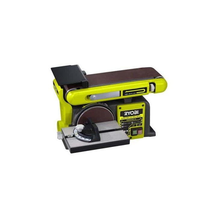 RYOBI - Ponceuse stationnaire a bande & disque 370 W - moteur induction + bande ponçage, disque ponçage, support & guide - RBD RYOBI - Ponceuse stationnaire a bande & disque 370 W - moteur induction + bande ponçage, disque ponçage, support & guide - RBD