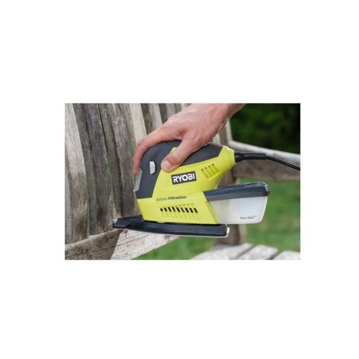 RYOBI - Ponceuse triangulaire 100 W - 12 000 osc/min - 169 x 100 mm - Livrée en sac de transport avec 20 abrasifs - RPS100-SA20 RYOBI - Ponceuse triangulaire 100 W - 12 000 osc/min - 169 x 100 mm - Livrée en sac de transport avec 20 abrasifs - RPS100-SA20
