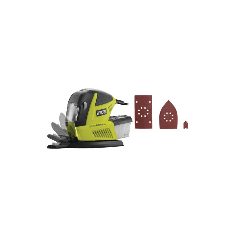 RYOBI - Ponceuse multifonction 180W - 6000-12000 osc/min + sac & 30 ab RYOBI - Ponceuse multifonction 180W - 6000-12000 osc/min + sac & 30 ab