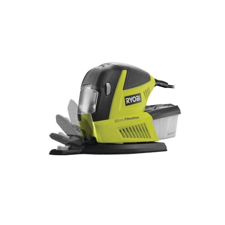 RYOBI - Ponceuse multifonction 180W - 6000-12000 osc/min + sac & 30 abrasifs (10x1/3 feuille, 10 triangles, 10 doigts) - RMS180- RYOBI - Ponceuse multifonction 180W - 6000-12000 osc/min + sac & 30 abrasifs (10x1/3 feuille, 10 triangles, 10 doigts) - RMS180-