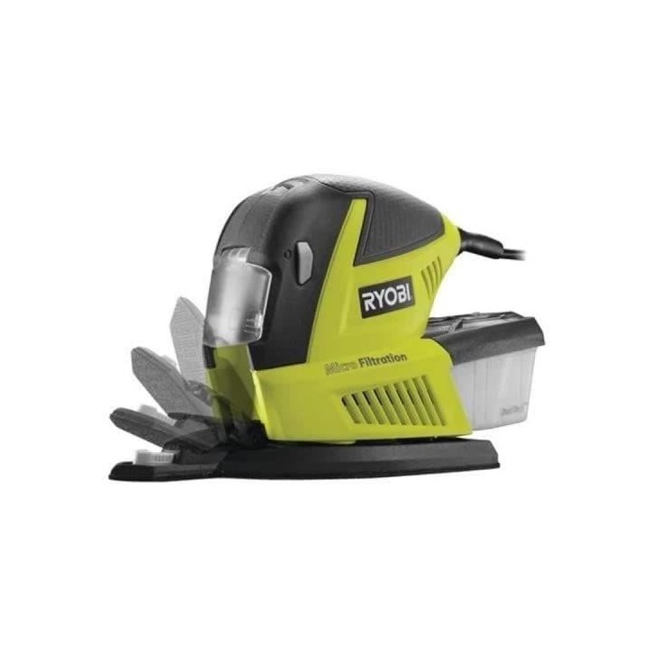RYOBI - Ponceuse multifonction 180W - 6000-12000 osc/min + sac & 30 abrasifs (10x1/3 feuille, 10 triangles, 10 doigts) - RMS180- RYOBI - Ponceuse multifonction 180W - 6000-12000 osc/min + sac & 30 abrasifs (10x1/3 feuille, 10 triangles, 10 doigts) - RMS180-