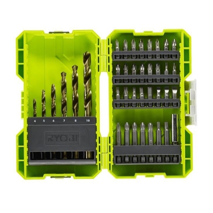 RYOBI - Coffret empilable 38 accessoires mixtes perçage - vissage : 6 forets HSS + embouts & 1 porte-embout - RAK38SDD RYOBI - Coffret empilable 38 accessoires mixtes perçage - vissage : 6 forets HSS + embouts & 1 porte-embout - RAK38SDD