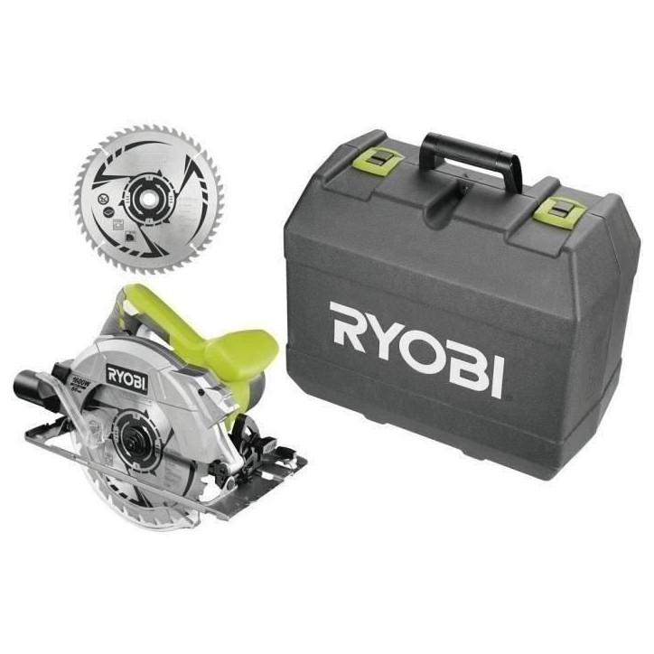 RYOBI - Scie circulaire 1 600 W laser + coffret, 2 lames 190 mm 24 & 48 dents, guide parallele, buse & clé de service - RCS1600 RYOBI - Scie circulaire 1 600 W laser + coffret, 2 lames 190 mm 24 & 48 dents, guide parallele, buse & clé de service - RCS1600
