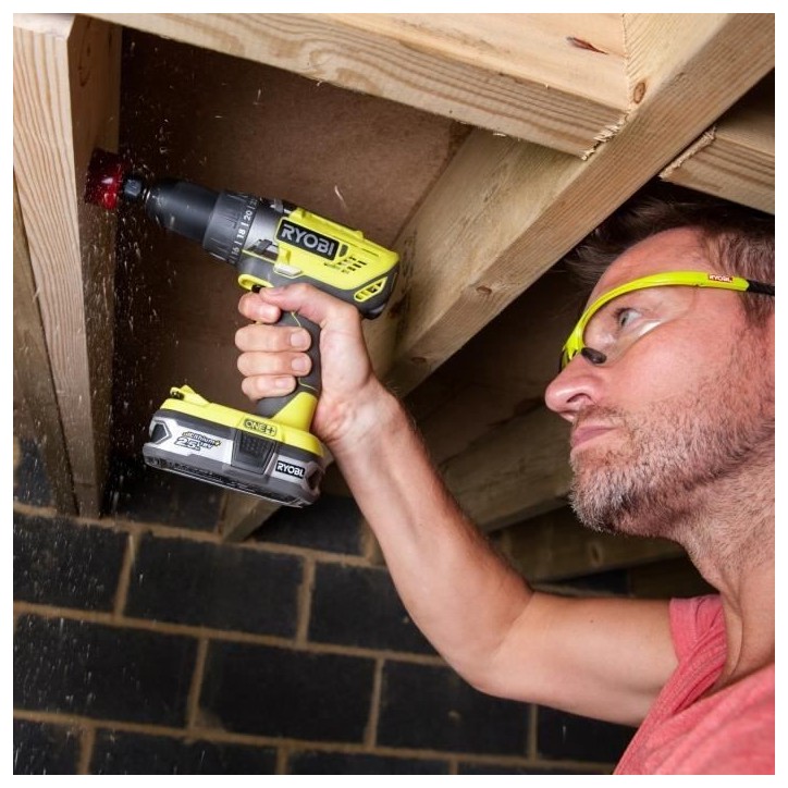 RYOBI - Perceuse-visseuse 18V ONE+ - 50 Nm - 500-1800 tr/min - mandrin 13 mm + 1 batterie 2 Ah, chargeur & sac - R18DD3-120S RYOBI - Perceuse-visseuse 18V ONE+ - 50 Nm - 500-1800 tr/min - mandrin 13 mm + 1 batterie 2 Ah, chargeur & sac - R18DD3-120S