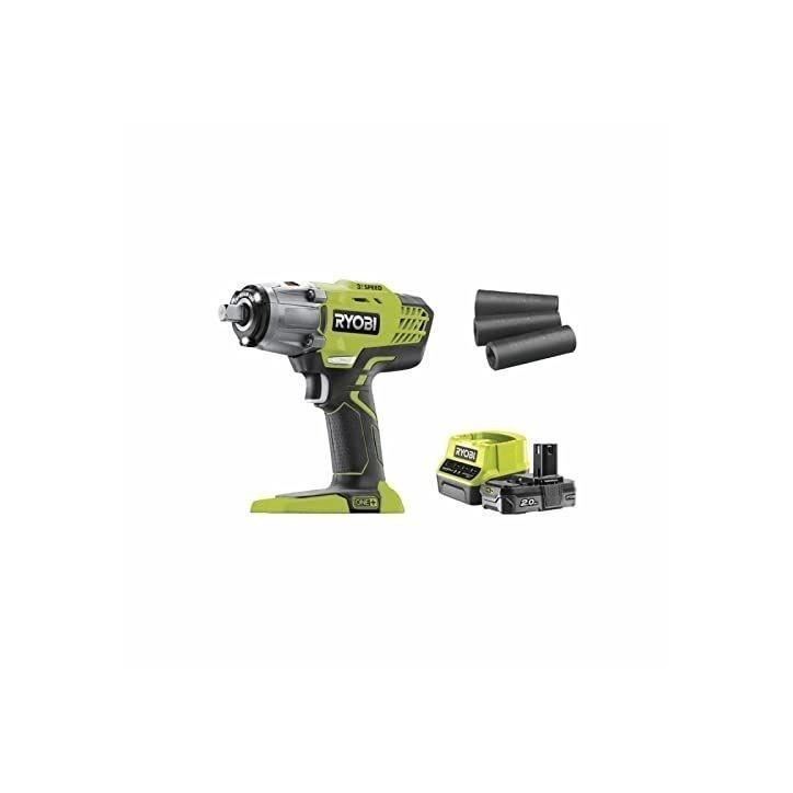 RYOBI - Boulonneuse a chocs 18V ONE+ - 3 modes - emmanchement carré 1/2 + batterie 2 Ah, sac & adaptateur 1/4'' - R18IW3-120S