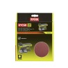 RYOBI - 10 disques diam. 150 mm autocollants grain 80 pour ponceuse a