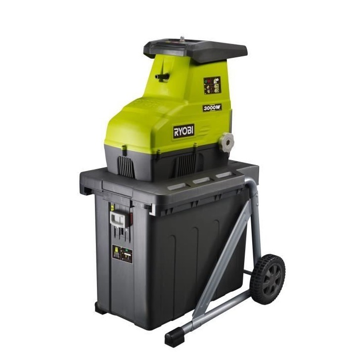 RYOBI - Broyeur de végétaux 3000 W - broyage par cylindre - silencieux - capacité broyage 45 mm - bac collecteur 55 L - RSH30 RYOBI - Broyeur de végétaux 3000 W - broyage par cylindre - silencieux - capacité broyage 45 mm - bac collecteur 55 L - RSH30