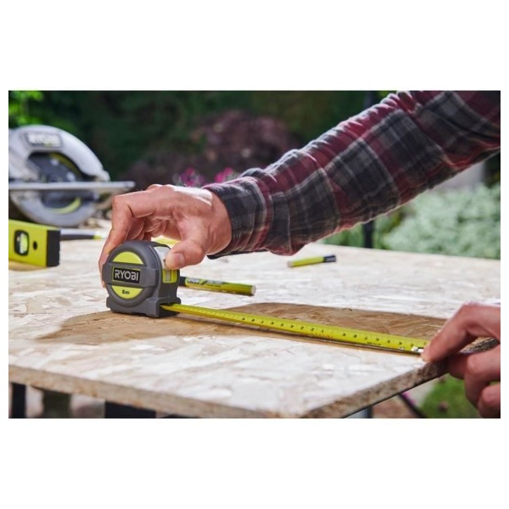 RYOBI - Metre ruban 8 m largeur 25 mm - RTM8M RYOBI - Metre ruban 8 m largeur 25 mm - RTM8M