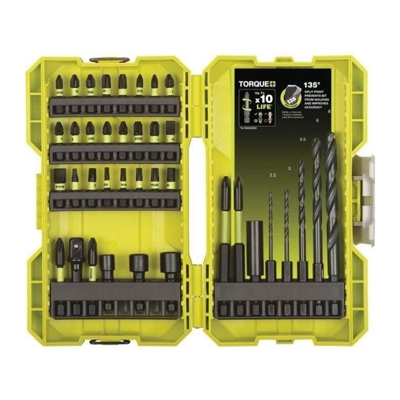 RYOBI - Coffret empilable 38 accessoires mixtes spécial impact perça RYOBI - Coffret empilable 38 accessoires mixtes spécial impact perça