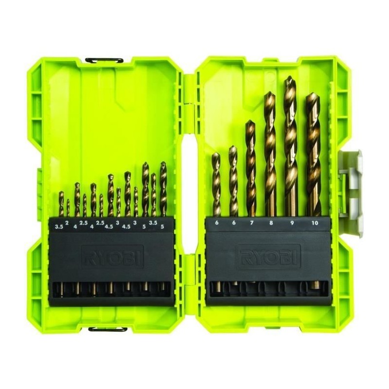 RYOBI - Coffret empilable 19 forets HSS métal 2 a 10 mm - RAK19HSS2