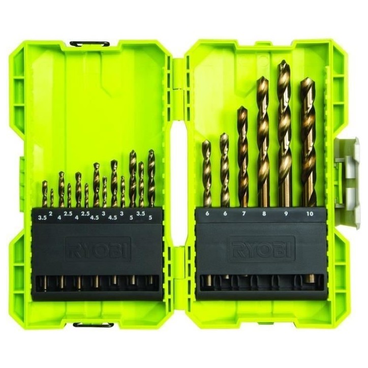 RYOBI - Coffret empilable 19 forets HSS métal 2 a 10 mm - RAK19HSS2 RYOBI - Coffret empilable 19 forets HSS métal 2 a 10 mm - RAK19HSS2