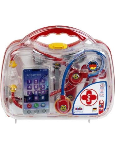 Mallette docteur avec smartphone et thermometre électroniques - KLEIN - 4368 - Mixte - 3 ans - Rouge