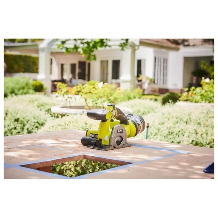 RYOBI - Scie multi-matériaux 18V ONE+ - diam. 85 mm x 15 mm + lames, 1 guide parallele et 1 buse d'aspiration - R18MMS-0