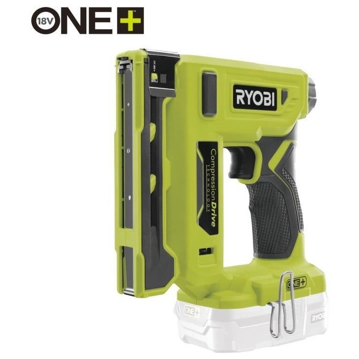 RYOBI - Agrafeuse 18V ONE+ - agrafes dos 9,4 mm, longueur 6,35 mm a 14,3 mm - chargeur 90 agrafes + Agrafes et crochet - R18ST50 RYOBI - Agrafeuse 18V ONE+ - agrafes dos 9,4 mm, longueur 6,35 mm a 14,3 mm - chargeur 90 agrafes + Agrafes et crochet - R18ST50