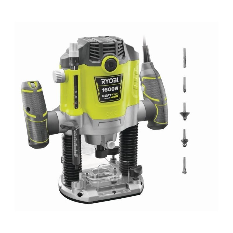RYOBI - Défonceuse 1 600 W - 10 000-26 000 tr/min - pinces 8/6 mm - 5 RYOBI - Défonceuse 1 600 W - 10 000-26 000 tr/min - pinces 8/6 mm - 5