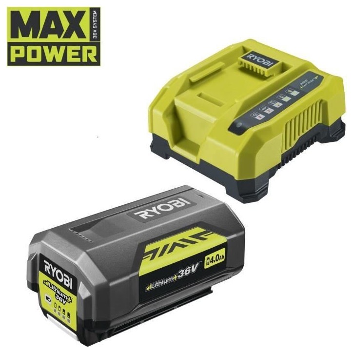 RYOBI - 1 batterie lithium+ 36V MAXPOWER 4,0 Ah et 1 chargeur rapide 6,0 A - RY36BC60A-140