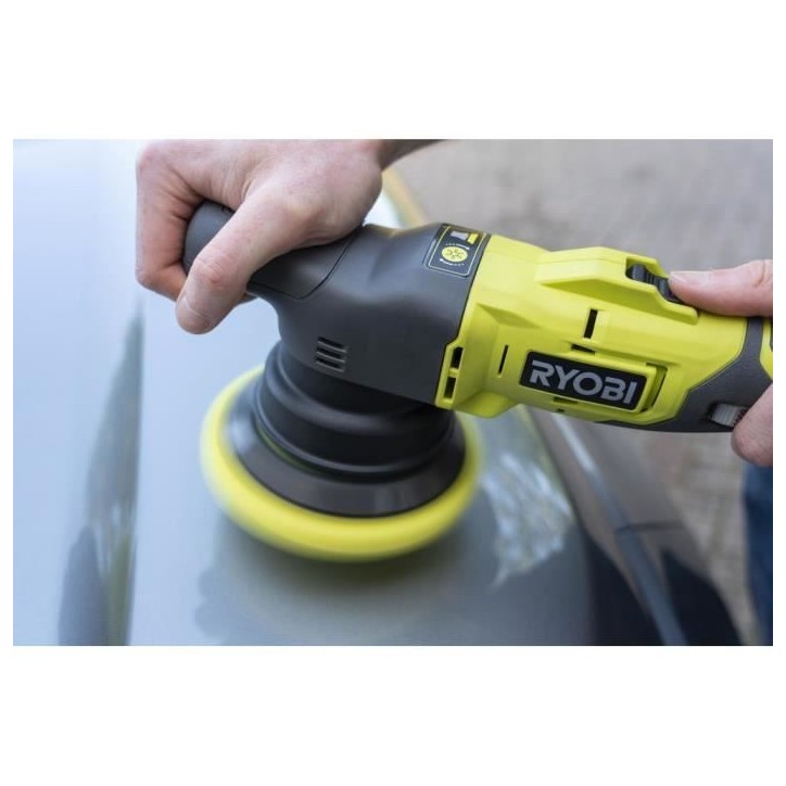 RYOBI - Polisseuse 18V ONE+ - diametre oscillation 8 mm - patin 125 mm + 3 patins (lustrage - polissage - finition) - R18P-0 RYOBI - Polisseuse 18V ONE+ - diametre oscillation 8 mm - patin 125 mm + 3 patins (lustrage - polissage - finition) - R18P-0