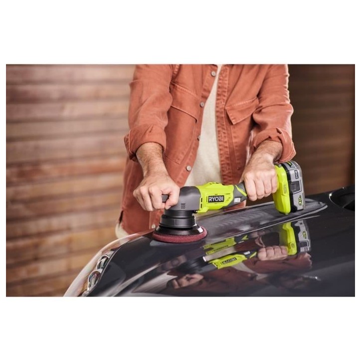 RYOBI - Polisseuse 18V ONE+ - diametre oscillation 8 mm - patin 125 mm + 3 patins (lustrage - polissage - finition) - R18P-0 RYOBI - Polisseuse 18V ONE+ - diametre oscillation 8 mm - patin 125 mm + 3 patins (lustrage - polissage - finition) - R18P-0