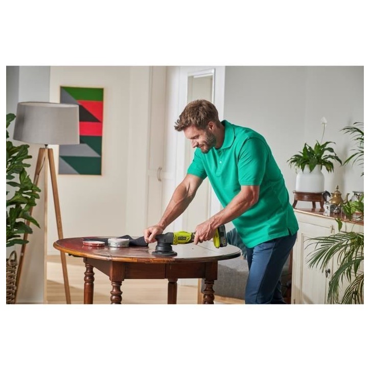 RYOBI - Polisseuse 18V ONE+ - diametre oscillation 8 mm - patin 125 mm + 3 patins (lustrage - polissage - finition) - R18P-0 RYOBI - Polisseuse 18V ONE+ - diametre oscillation 8 mm - patin 125 mm + 3 patins (lustrage - polissage - finition) - R18P-0