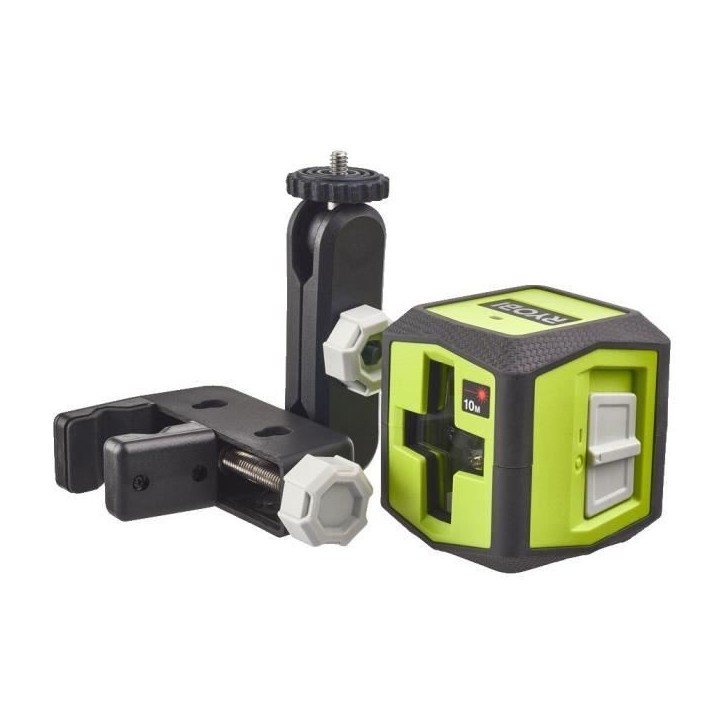 RYOBI - Laser croix rouge - portée 10 m - précision +/- 0,5 mm - Livré avec une pince de fixation et 2 piles - RBCLLR1 RYOBI - Laser croix rouge - portée 10 m - précision +/- 0,5 mm - Livré avec une pince de fixation et 2 piles - RBCLLR1