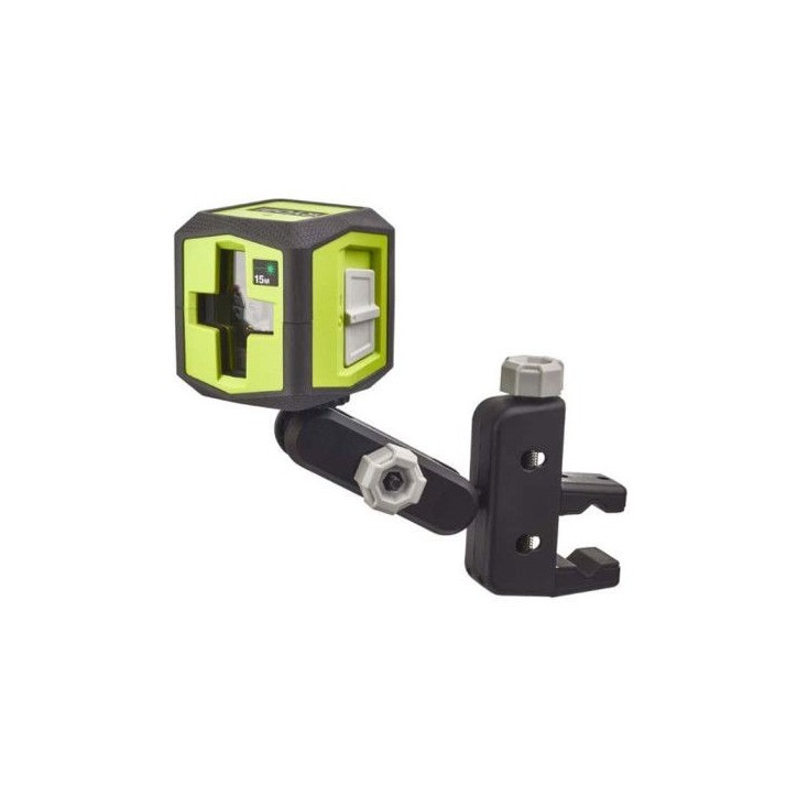 RYOBI - Laser croix vert - portée 15 m - précision +/- 0,5 mm - Livré avec une pince de fixation et 2 piles - RBCLLG1 RYOBI - Laser croix vert - portée 15 m - précision +/- 0,5 mm - Livré avec une pince de fixation et 2 piles - RBCLLG1