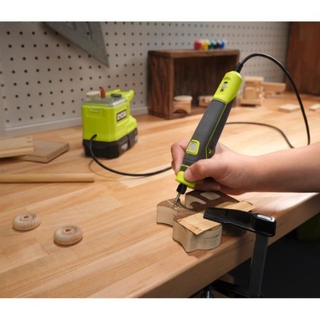 RYOBI - Mini-outil multifonction 18V ONE+ - 4400-23 000 tr/min - changement d'accessoire sans outil - Avec 15 accessoires - RRT1