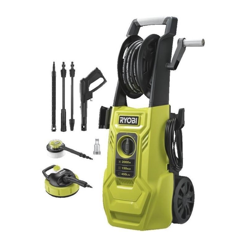 RYOBI - Nettoyeur haute pression 2000 W 150 bars - 450 L - flexible 8m