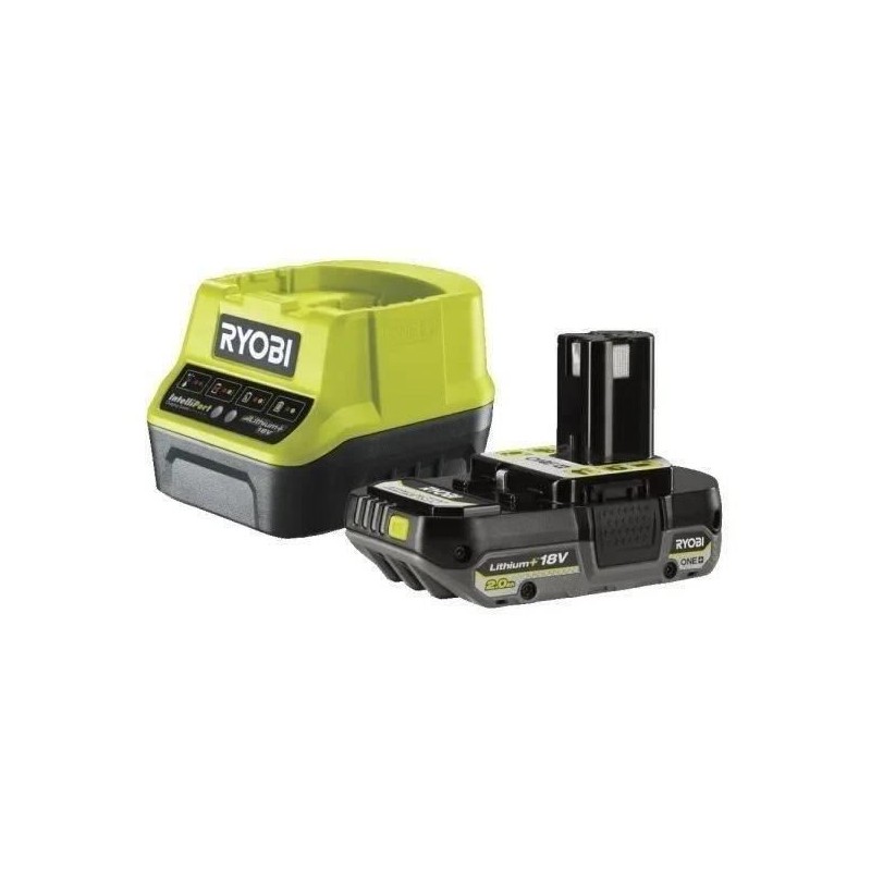 RYOBI - 1 batterie lithium+ 18V ONE+ 2,0 Ah compacte et 1 chargeur rap